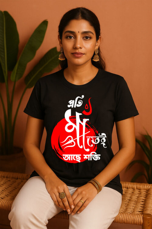 Proti Maa Tei Ache Sakti Graphic t-shirt
