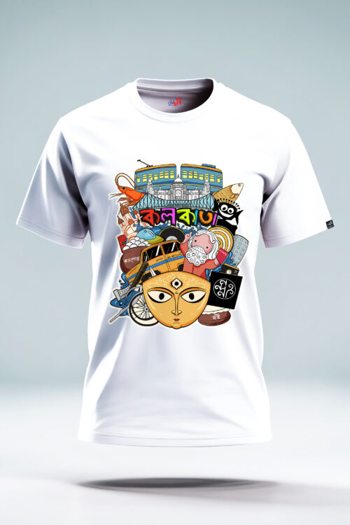Doodle Kolkata Bengali Tshirt - Image 3