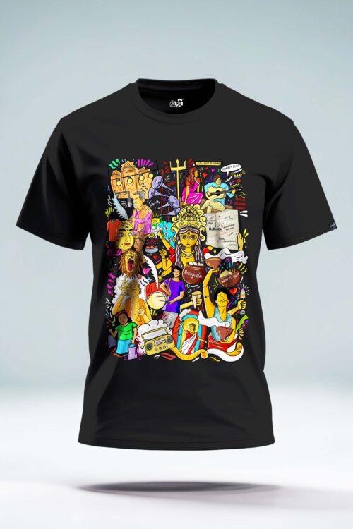 Kolkatar Durga Puja Tee  – Vibrant Bengali Festival Shirt
