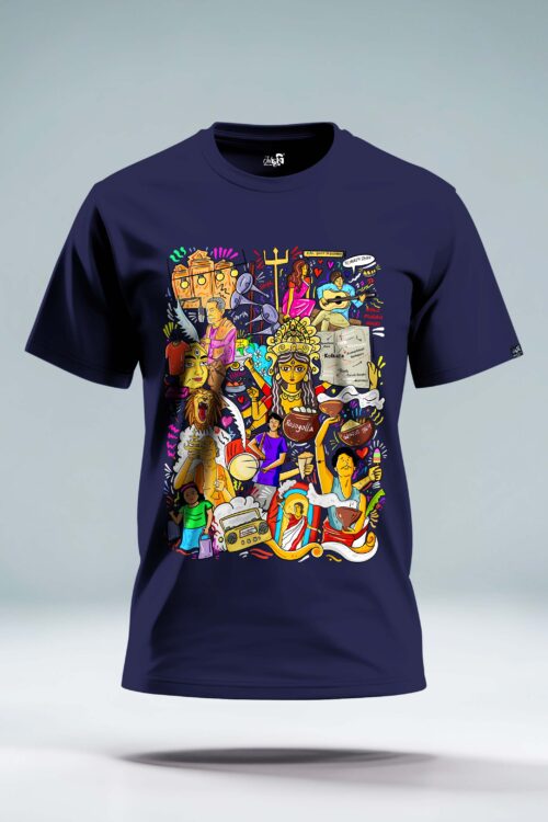 Kolkatar Durga Puja Tee  – Vibrant Bengali Festival Shirt - Image 4