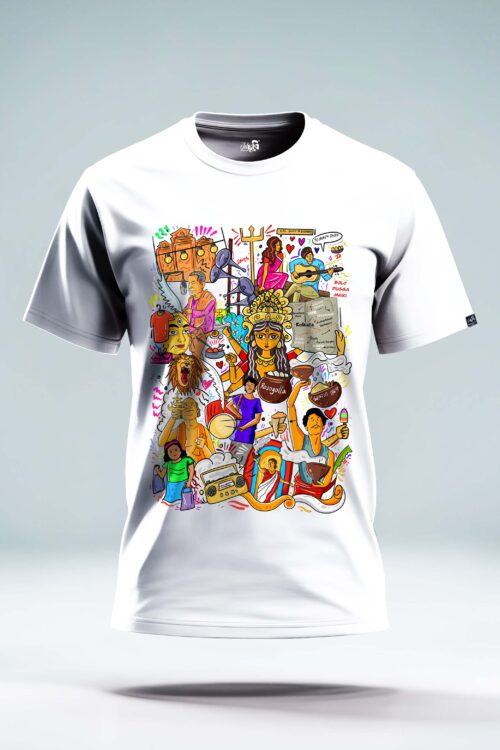 Kolkatar Durga Puja Tee  – Vibrant Bengali Festival Shirt - Image 9
