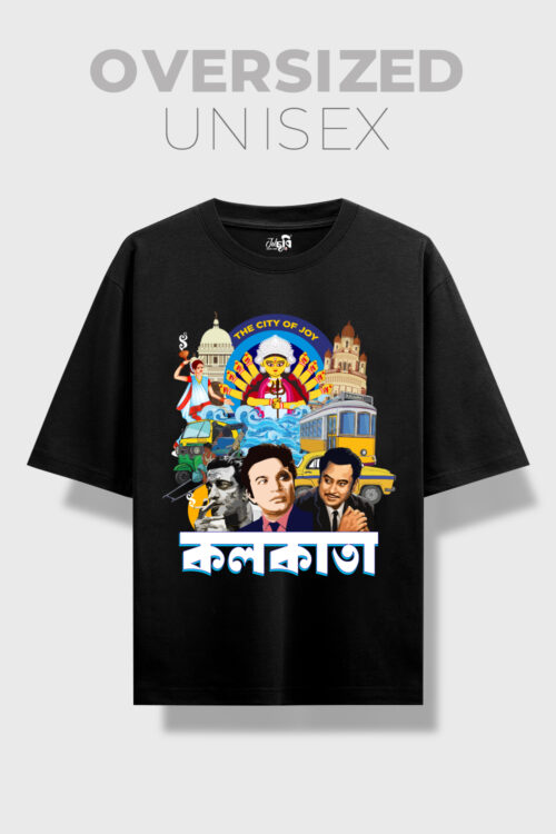 Durga Puja City of Joy Graphic Oversized Tshirt