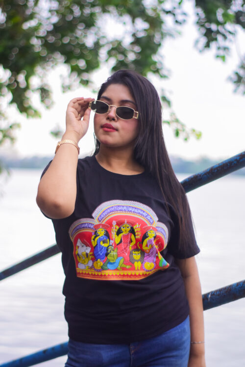 Patachitra Painted Durga Puja Tshirt