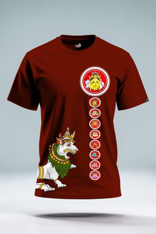 Navadurga Patachitra Painted Durga Puja Tshirt - Image 6