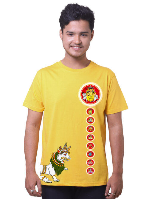Navadurga Patachitra Painted Durga Puja Tshirt - Image 2