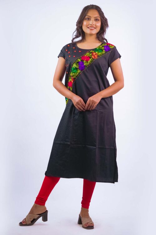 Hand embroidery Multi Colour Floral Designer kurti