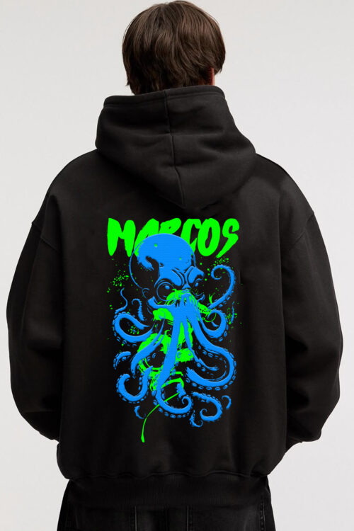 Octopus marcos printed 3D Puff Graphic Hoodie