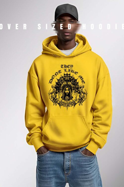 Graphic Oversized cotton fleece hoodie