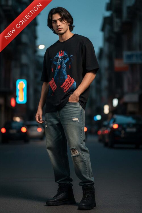 Anjali Mudra Oversized Graphic T-shirt