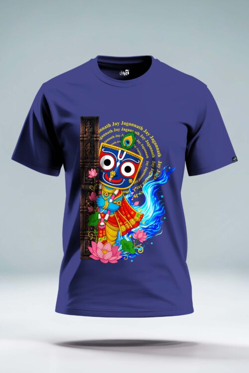 Lotus Jagannath raphic T-shirt - XL, Navy Blue