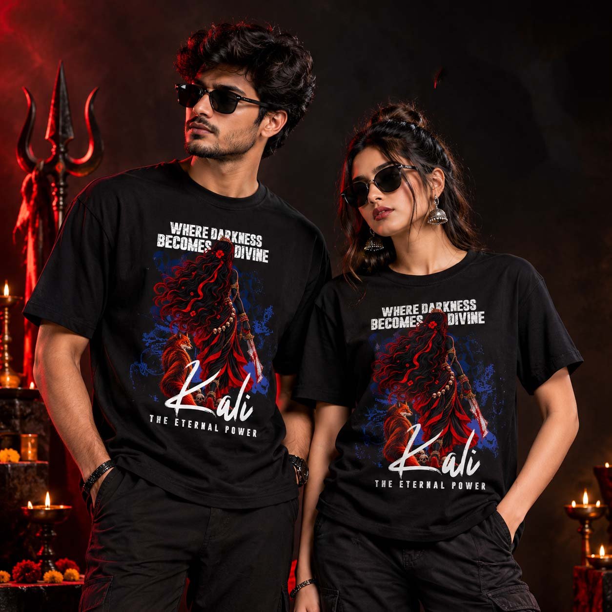 JOLCHOBI Maa Kali Whare Darkness Mecomes Divine T-shirt - Image 2